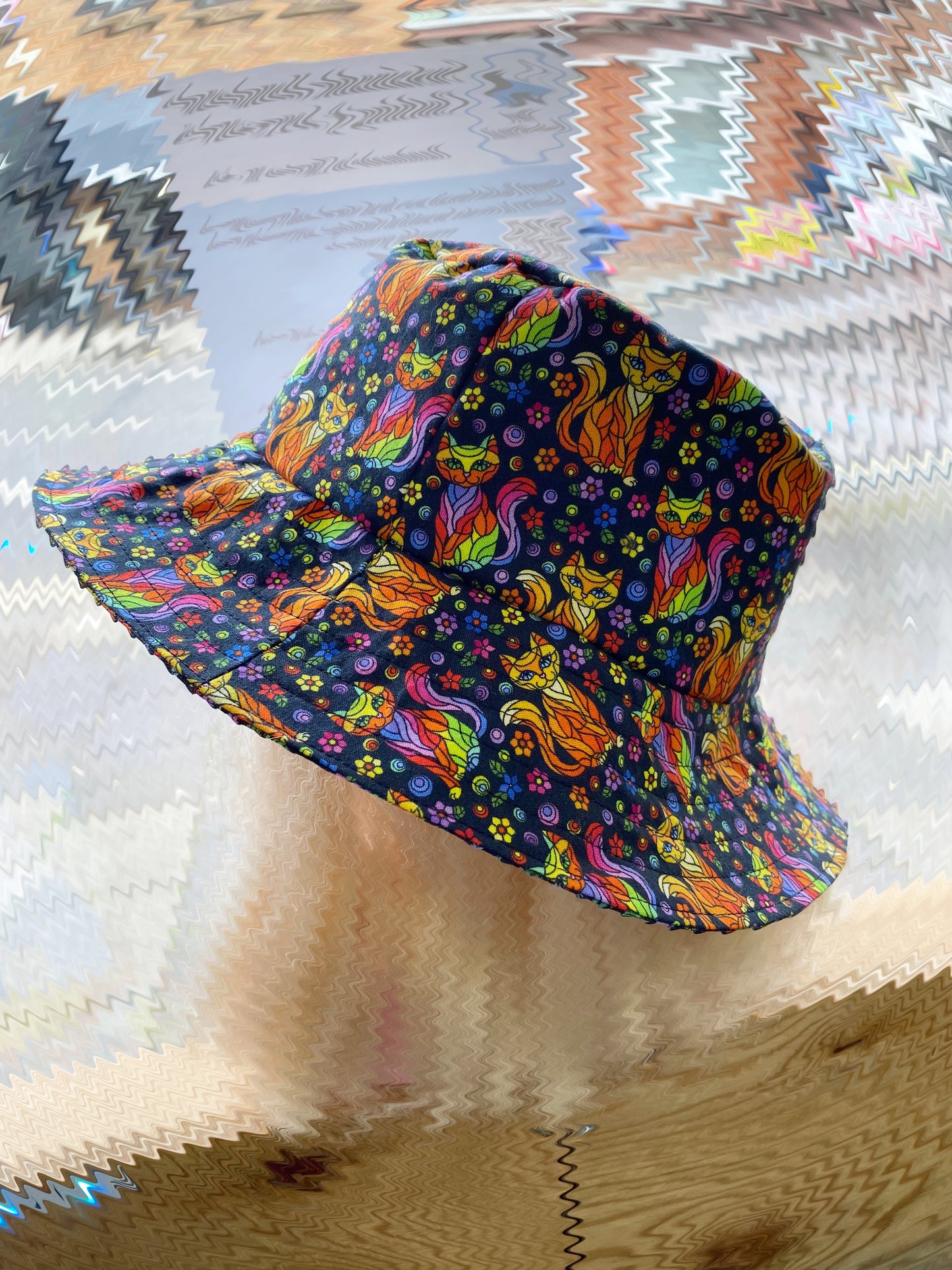Cat/Elephant Reversible Bucket Hat Large