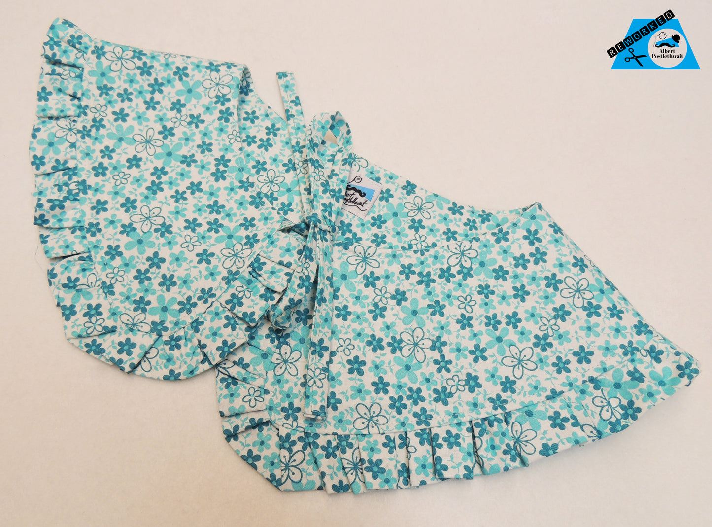 Blue Floral Frill Collar
