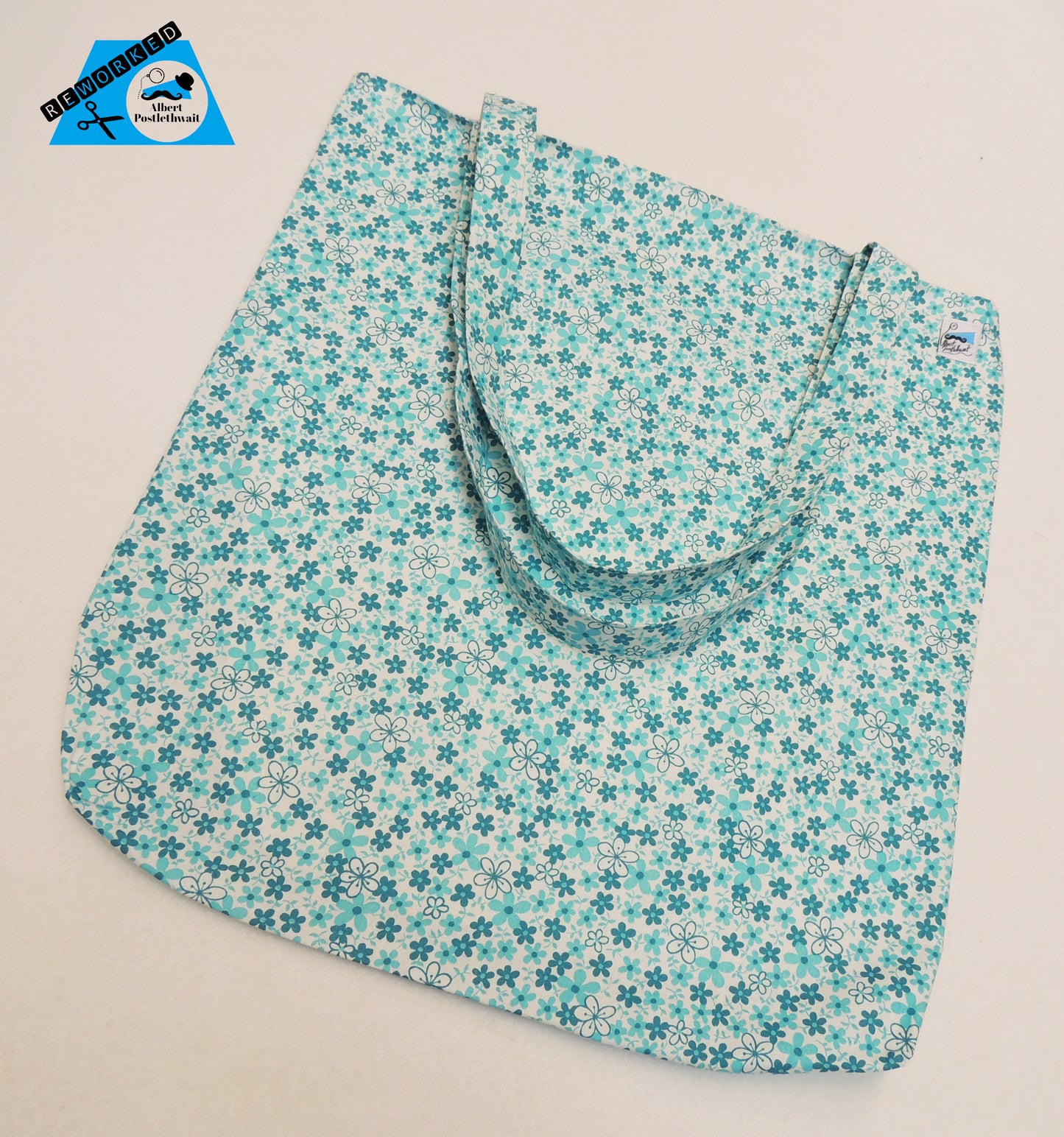 Blue Floral Tote Bag