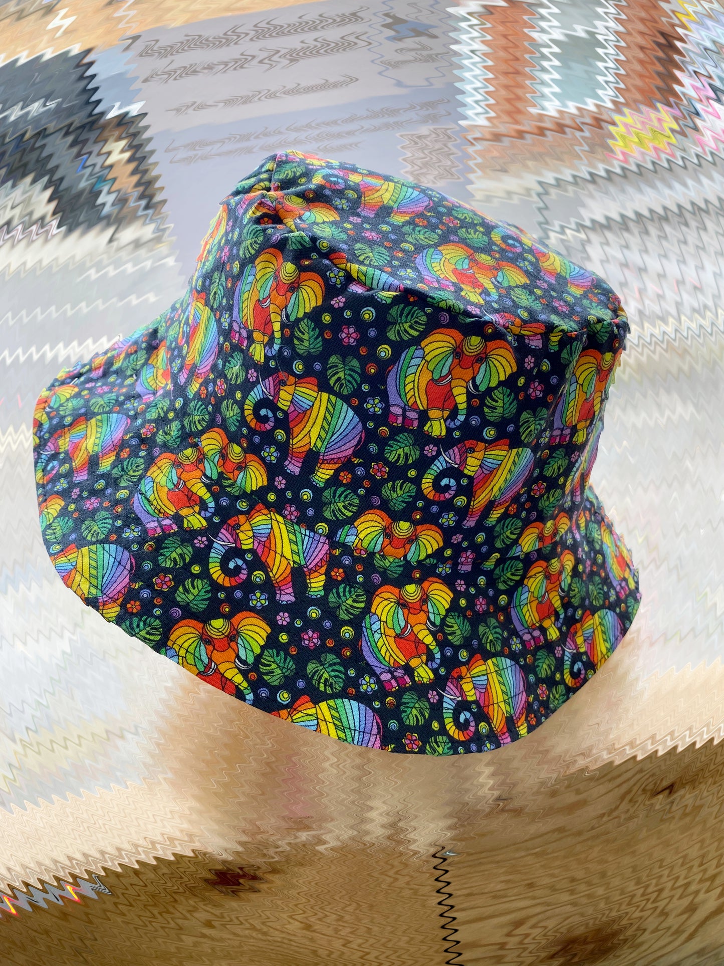 Cat/Elephant Reversible Bucket Hat Large