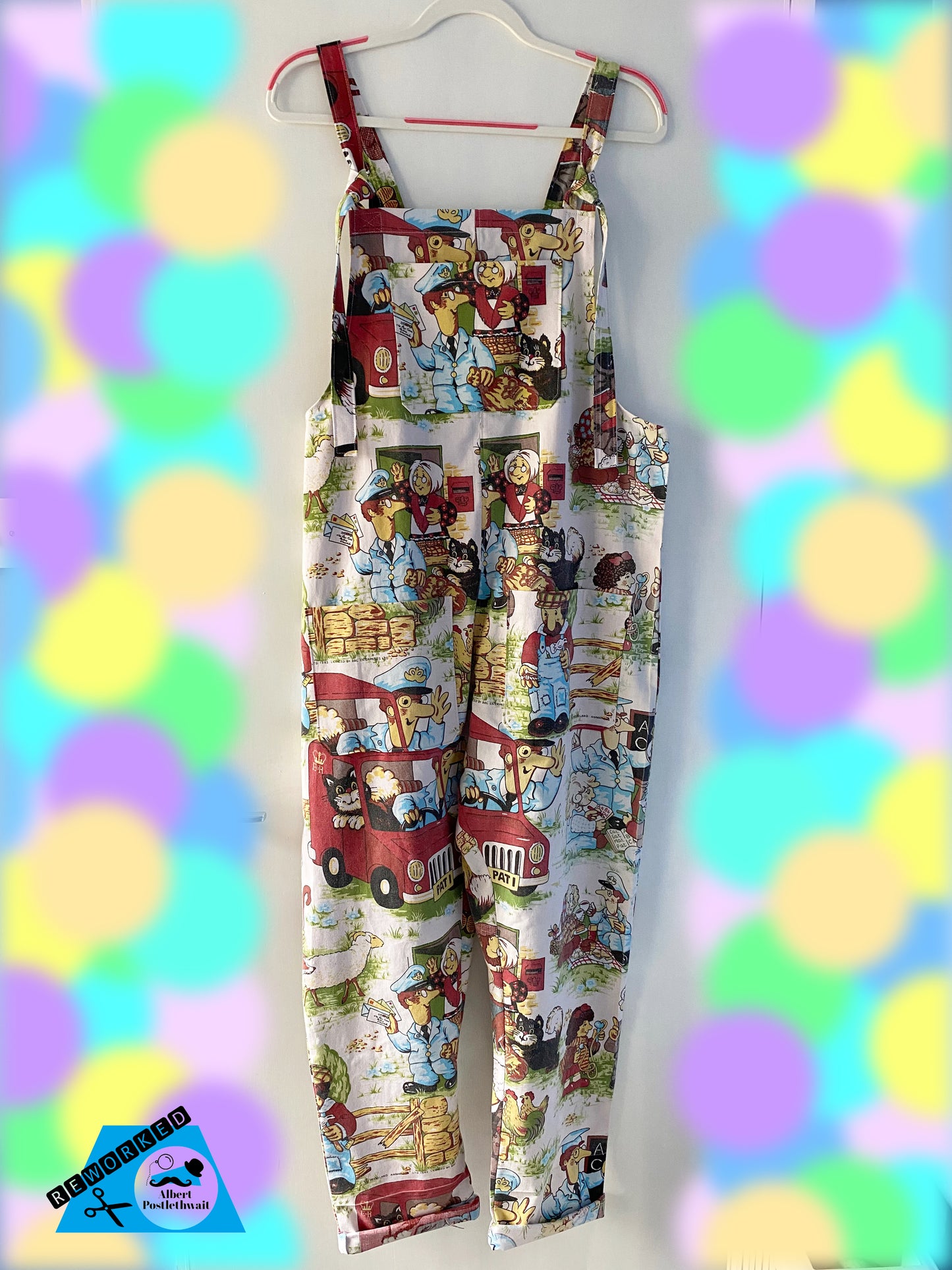 80's Postman Pat Dungarees Large