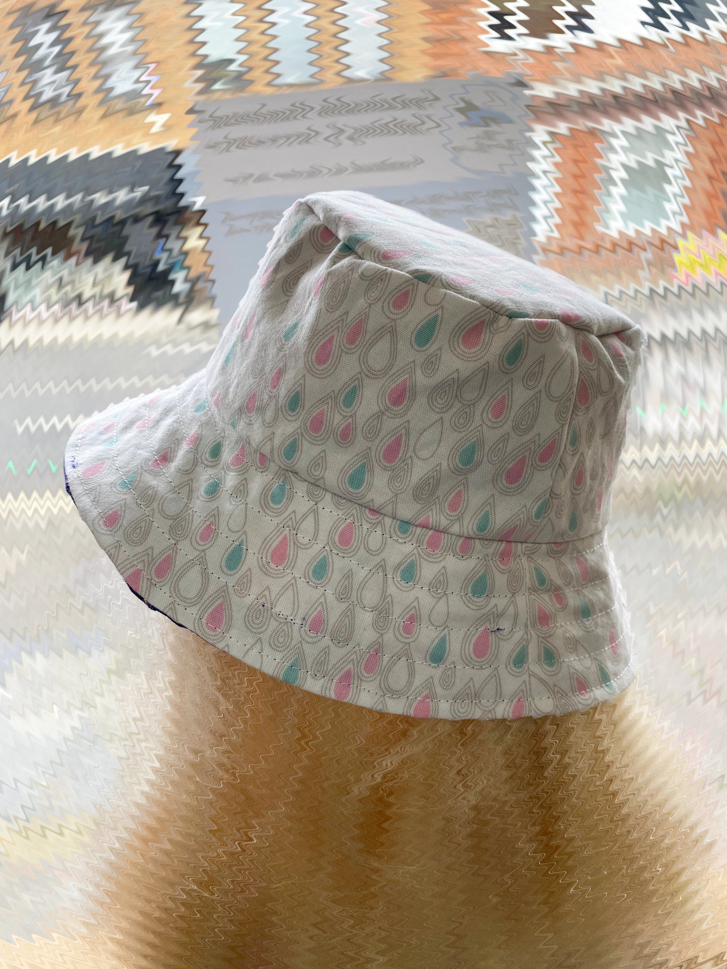 Rainbow Rain Reversible Bucket Hat 2-4 years