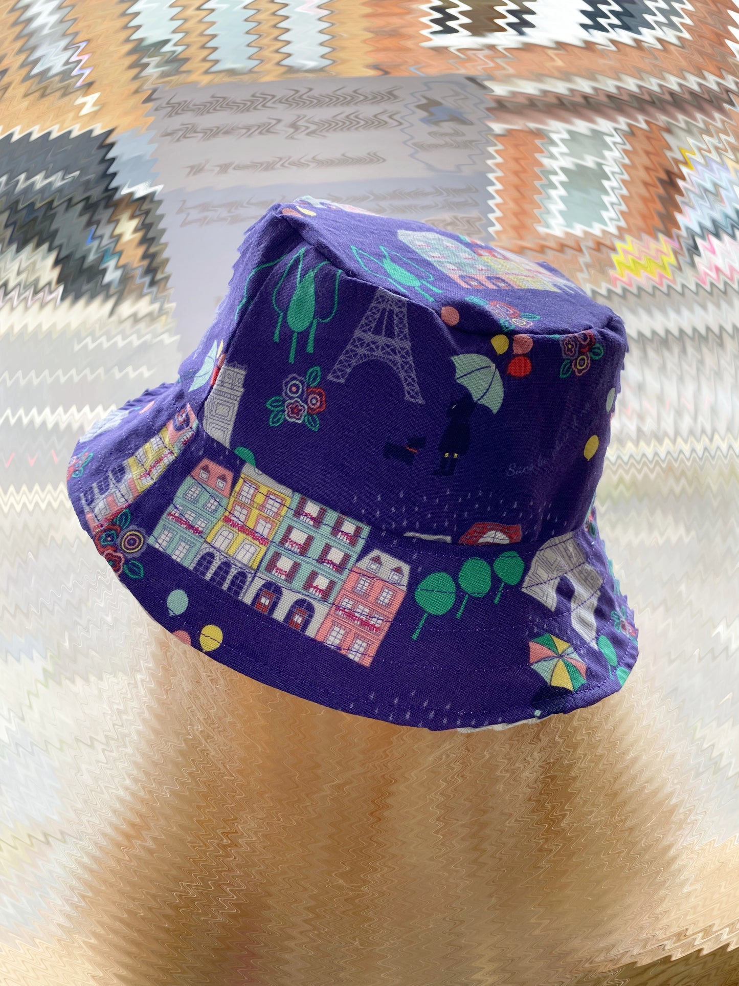 Rainbow Rain Reversible Bucket Hat 2-4 years