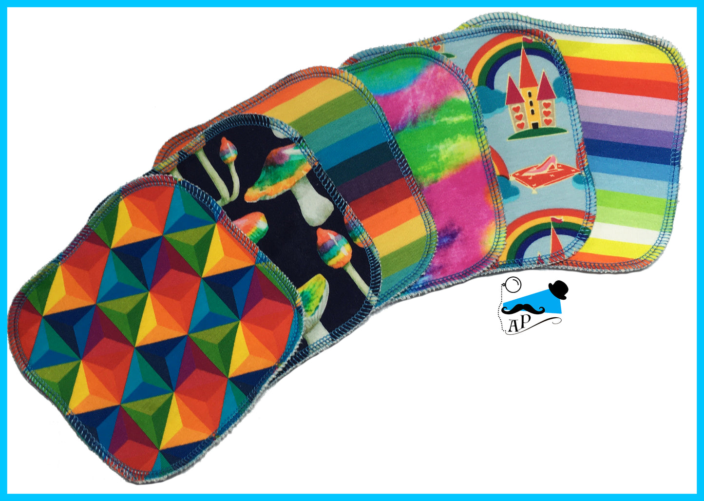 Set of 6 Rainbow Wipes