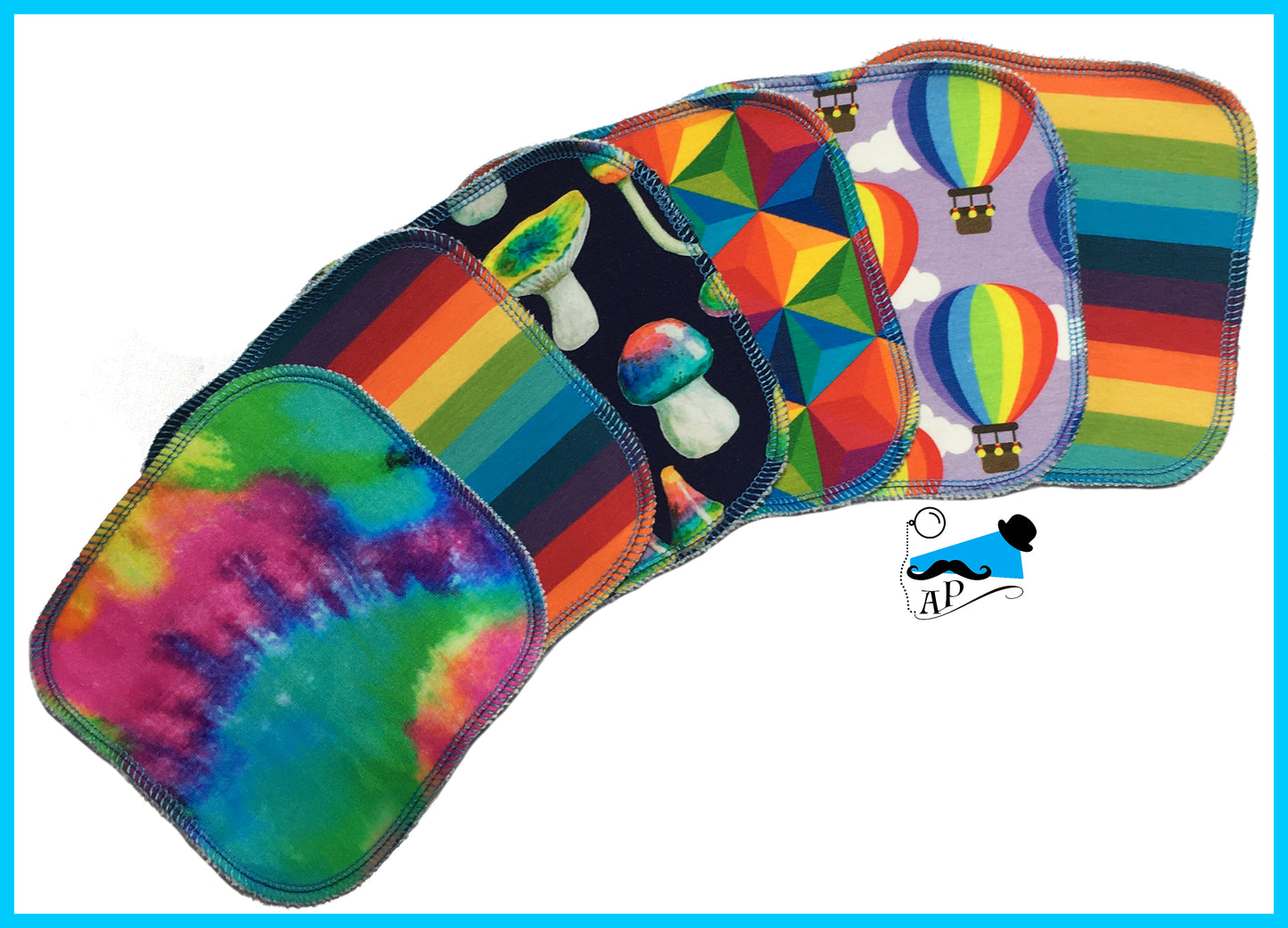 Set of 6 Rainbow Wipes