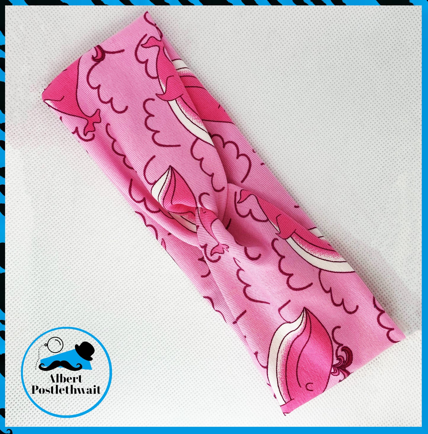 Pink Whale Twisted Headband