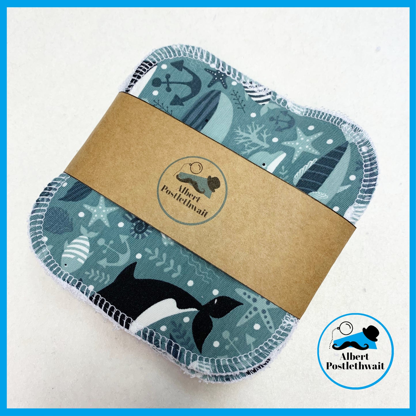 Set of 6 Under the sea Cloth Wipes