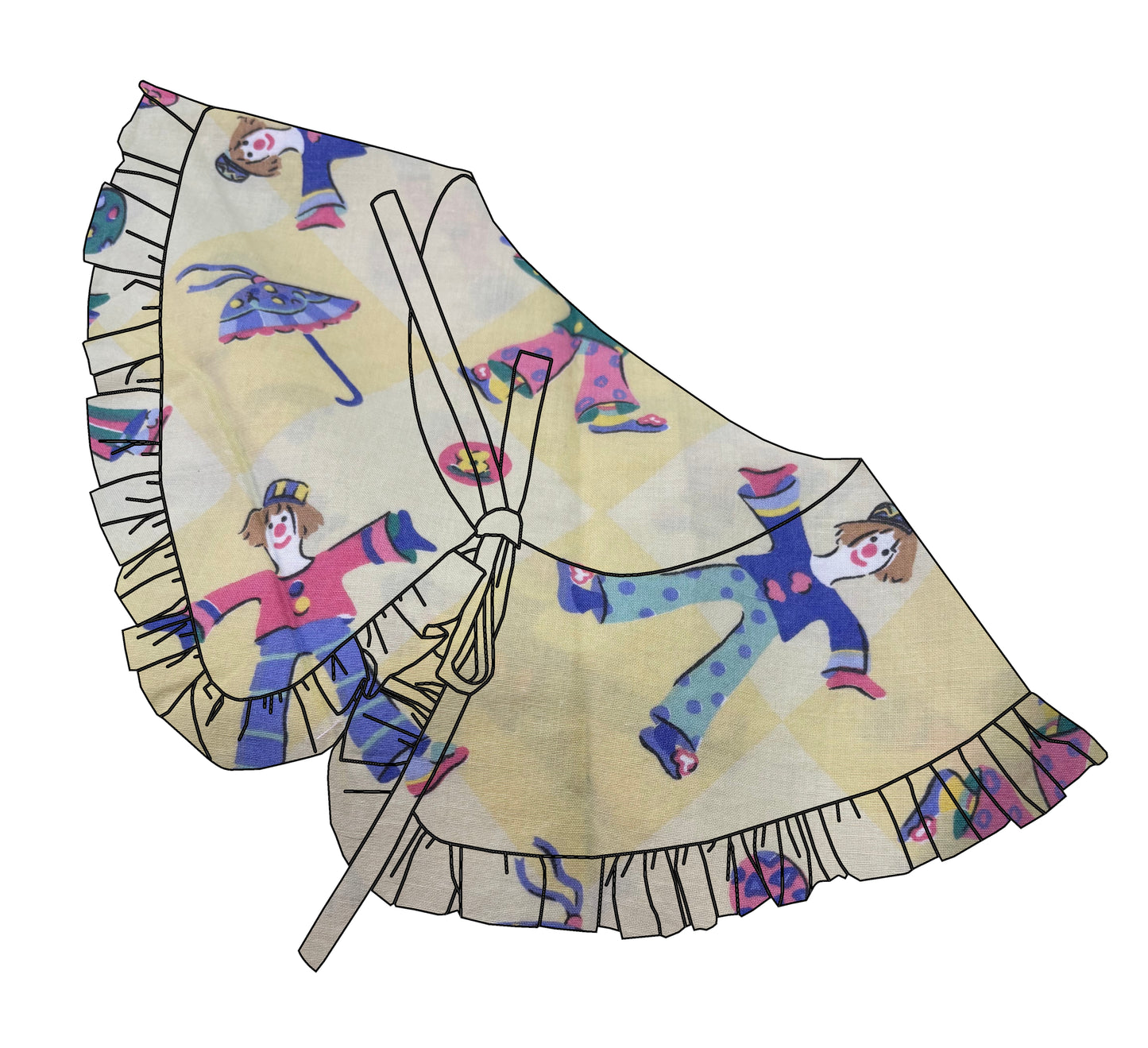 Vintage Clowns - Laura Ashley Frill Collar - Made to order