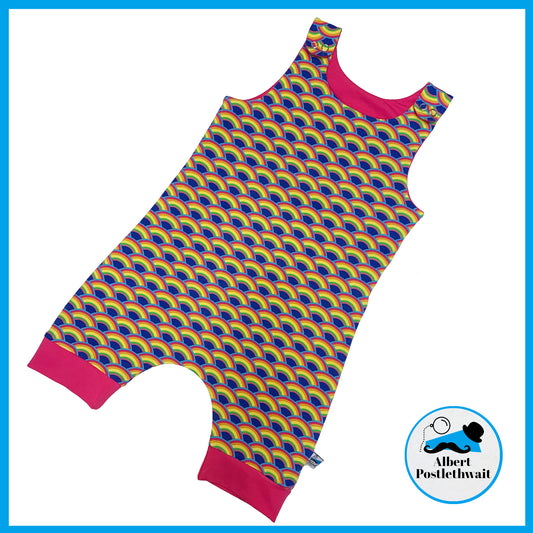 Rainbow Scales Shortie Dungarees 2-3 years