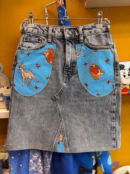 Send in my Jeans for a Denim Skirt -Floral