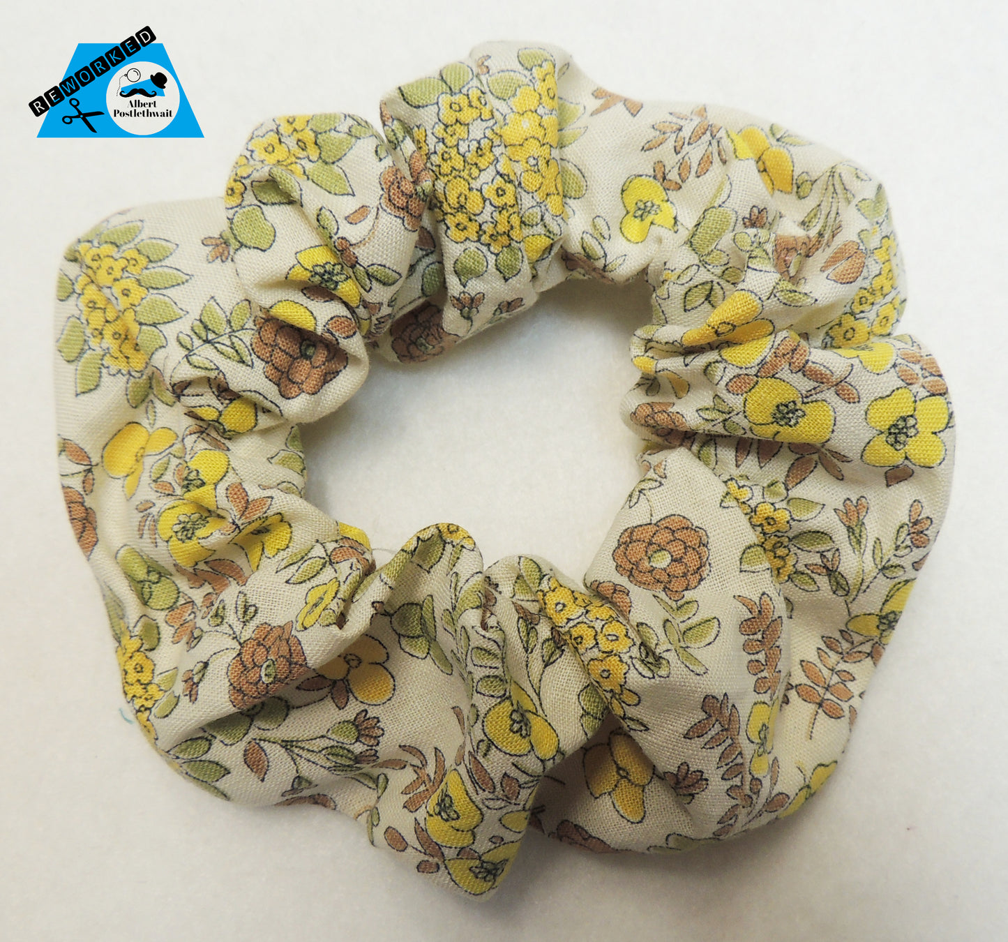 Yellow/Brown floral Scrunchie