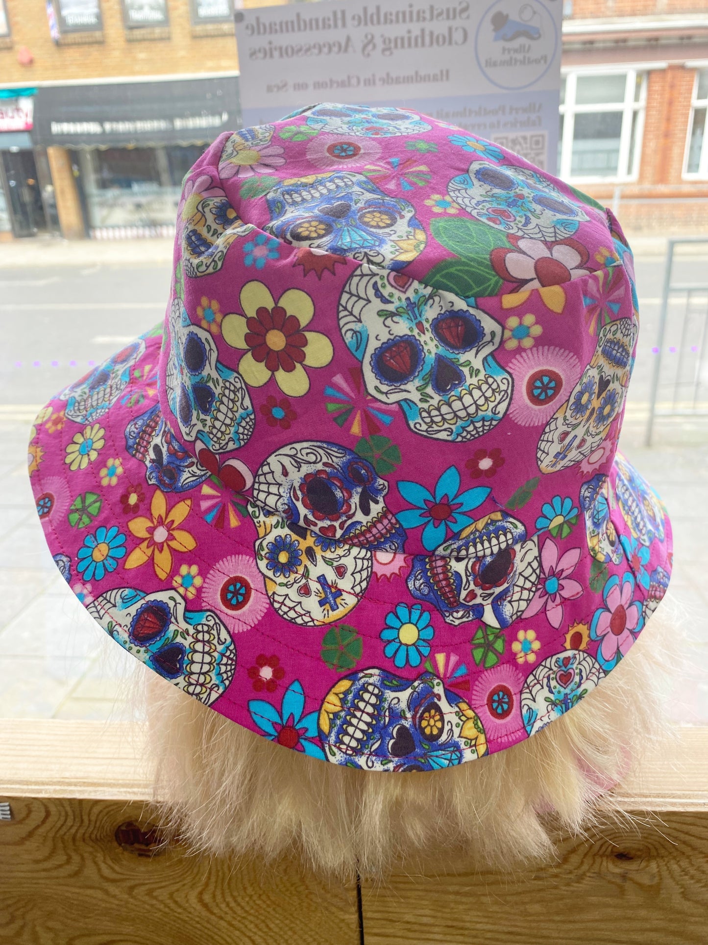 Sugar Skull Reversible Bucket Hat size Small