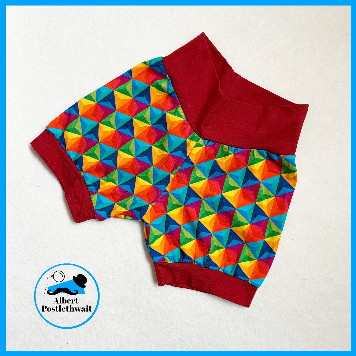 Rainbow Hexagon Cuff Shorts 5-6 years