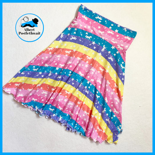 Unicorn Stripe Twirly Skirt 6-7 years