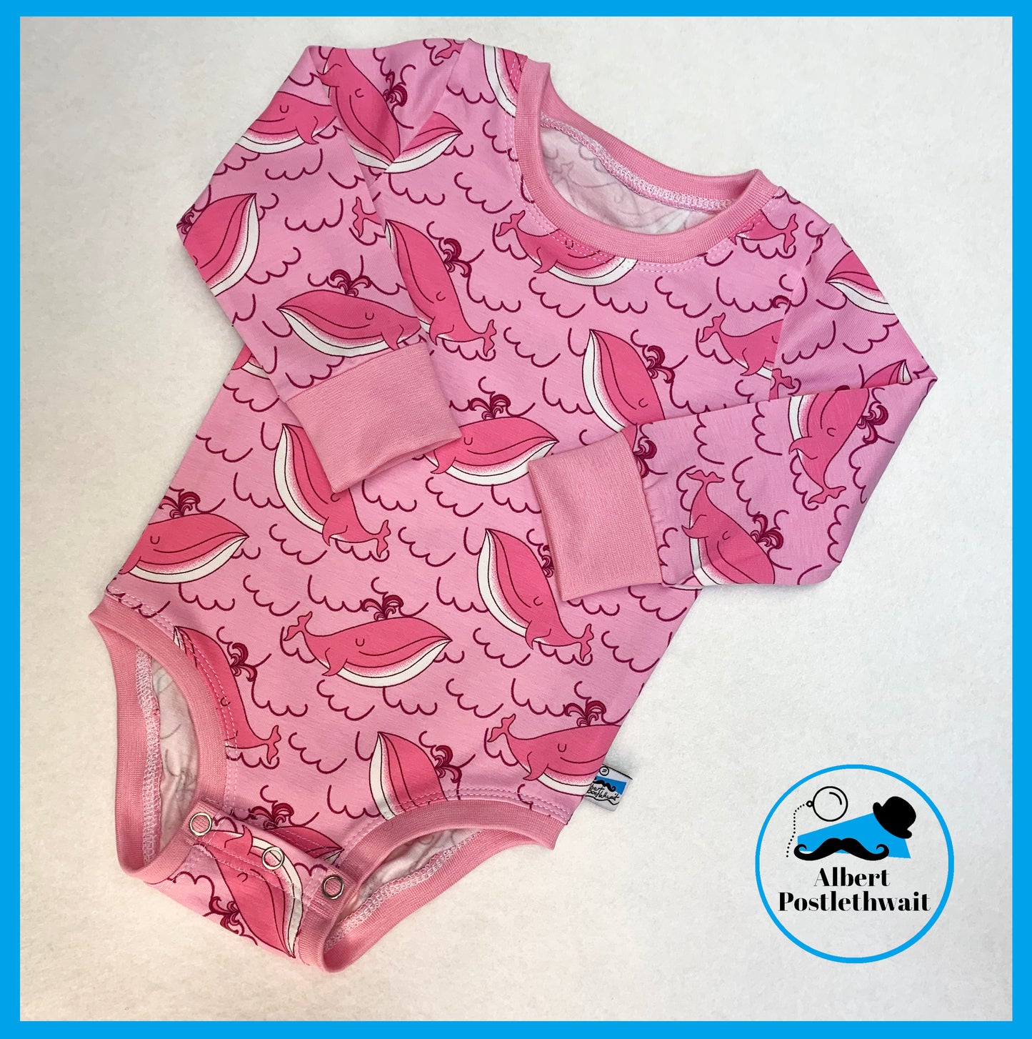 Pink Whales Sleeved Vest 9-12 months